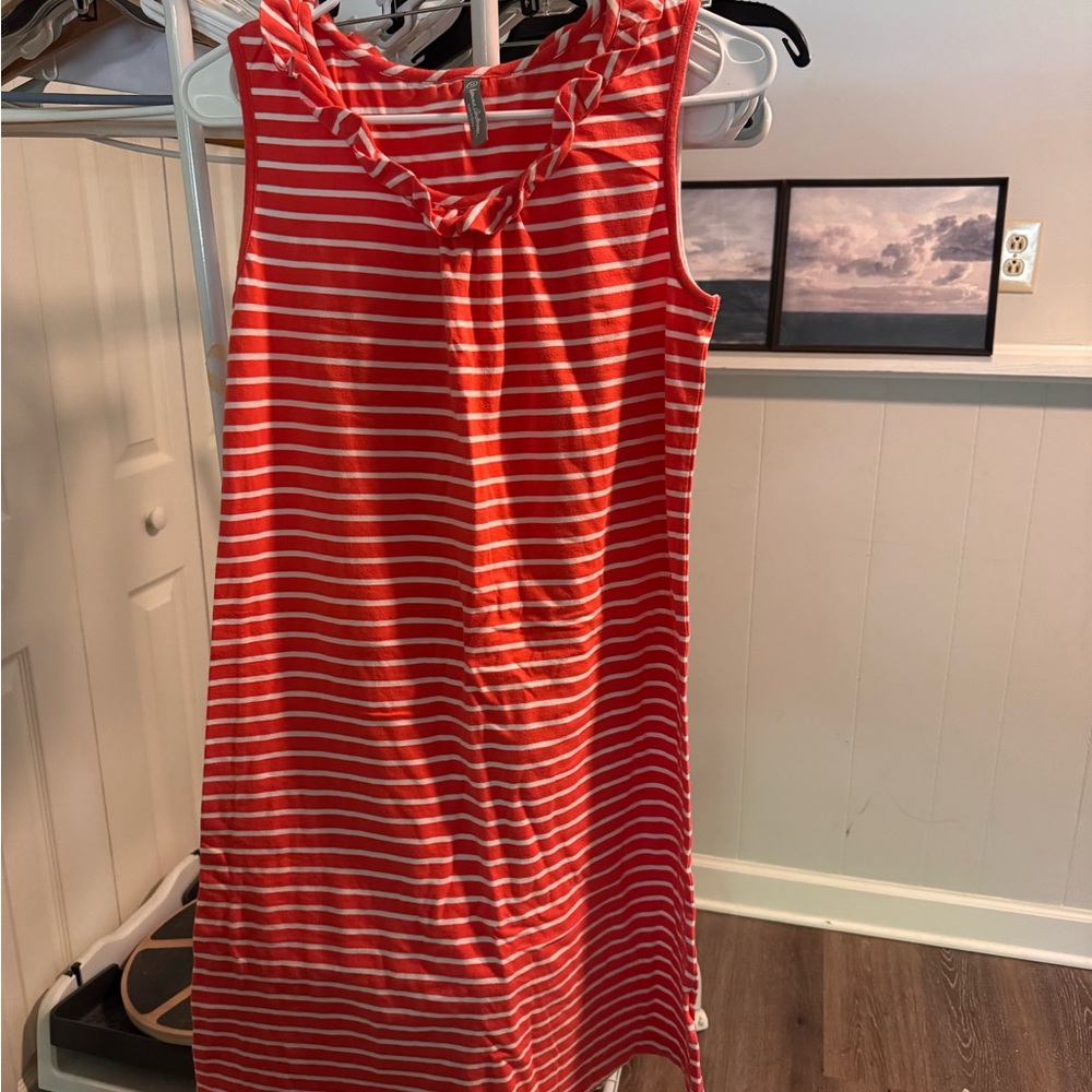 Red and White Striped Dress